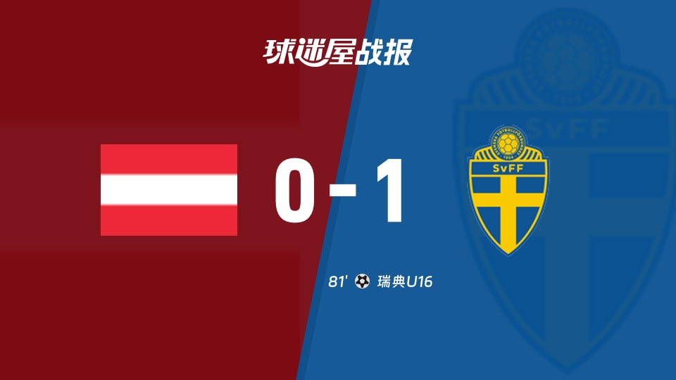 【国际友谊四月】奥地利U16vs瑞典U16比赛结果：奥地利U16(0-1)瑞典U16比分战报(2026年04月01日)